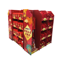 Étagère d'affichage de vêtements en carton, pliable, unité d'affichage personnalisée imprimée, vente en gros, présentoir de vêtements en papier ondulé