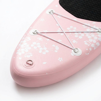 Planche de paddle gonflable rose Sakura en PVC tout usage de 10 pieds avec kit de yoga pour femmes, idéale pour le lac, la plage et les sports nautiques pour débutants