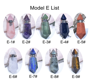 Du lịch nhỏ Xe thủy tinh sang trọng DIY thời trang thạch anh tím Rose Quartz đá quý tự nhiên nước hoa chai pha lê thủ công Mặt dây chuyền - Product Image 6