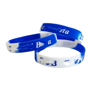 Pulsera de silicona griega personalizada Pulsera de silicona de color relleno en relieve - Product Image 1