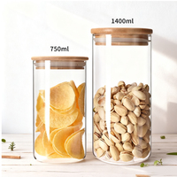 Contenants de cuisine de 110 ml, 200 ml, 240 ml avec couvercles en bambou pour pâtes, biscuits, céréales, ensemble de boîtes pour la farine, organisation du garde-manger