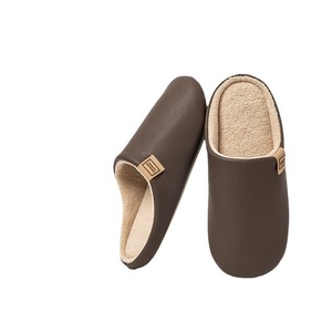 Da <span class=keywords><strong>uomo</strong></span> comode pantofole da donna in <span class=keywords><strong>pelle</strong></span> antiscivolo per interni esterni sandali Flat Slide traspiranti scarpe da <span class=keywords><strong>casa</strong></span> per l'ufficio invernale - Product Image 6