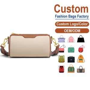 Sac à bandoulière personnalisé en cuir pleine fleur, texture litchi, silhouette cylindrique, sangle en sangle imprimée ethnique, grand format hiver - Product Image 1