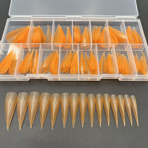 Novo Laranja Colorido Profundo Curvo Anéis Garra De Águia Ongles Cápsula Popits Dupla Forma Prego Moldes Dica - Product Image 2