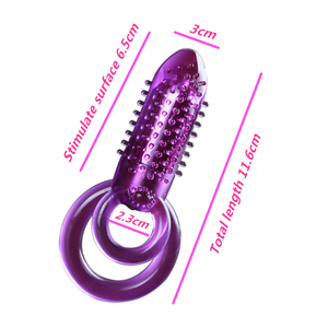 حلقة القضيب الذكري مع محفز البظر ومدلك المهبل، حلقة قضيب هزازة، هزاز نقطة جي، لعبة جنسية للرجال - Product Image 6