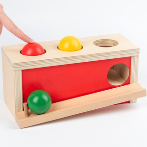 Wooden Coin <b>Box</b> Drawer Toy With Ball Pressing Game <b>For</b> Children 4-6 Years Old Montessori Educational Sorting Toy - Product Image 2