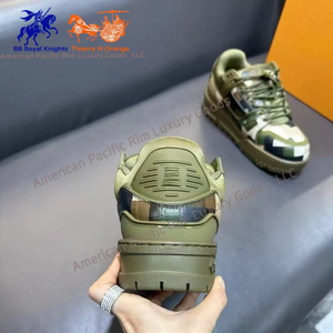 Baskets de sport décontractées pour hommes, version haut de gamme, confort optimal, en cuir, à lacets, style skateboard épais, pour la marche - Product Image 5