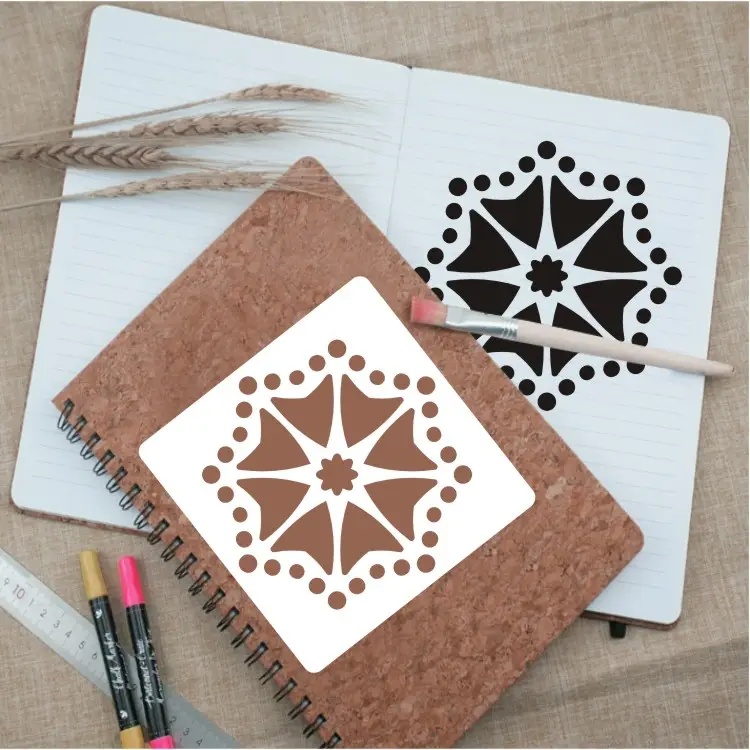 Parede personalizado corte a laser stencil material PET mandala matrizes serigráficas