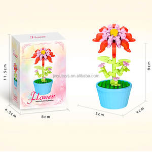 Jouets éducatifs, nouveaux blocs de construction, <span class=keywords><strong>fleurs</strong></span> en pot, roses, tournesols, œillets, plastique ABS, jouet de construction DIY pour enfants - Product Image 3