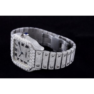 Montre automatique mécanique de luxe pour homme Miyota, en acier inoxydable, avec logo personnalisé, sertie de diamants Moissanite VVS, 35 mm, pour le dropshipping - Product Image 6
