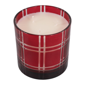 Candela Profumata alla Vaniglia Calda Maison Illuminare 12 Oz in Vaso di Vetro Decorativo a Quadri - Product Image 2