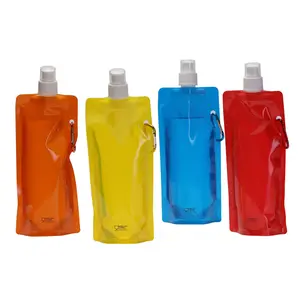 Ready to Ship Liquid Spout Pouch Bpa Free Portable Foldable Sports Water Bottle Logo Print Reusable Hiking Water Bags