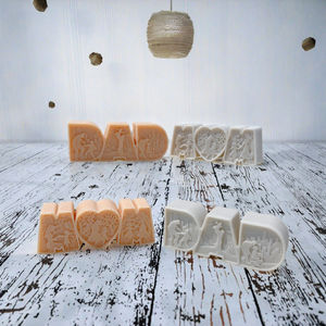 Moule à bougie en <span class=keywords><strong>silicone</strong></span> rectangulaire avec inscription <span class=keywords><strong>MAM</strong></span> - Cadeau pour la fête des pères et la fête des mères pour la décoration de la maison DAD MOM - Product Image 3