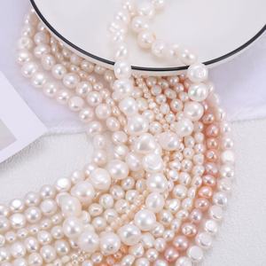 Fabricants JC vente en gros d'eau douce naturelle forte lumière baroque double face lumière trou latéral en forme de perles en vrac bijoux à bricoler soi-même fres - Product Image 3