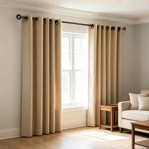 Tringle à rideaux ZSTARR en aluminium imitation bois, aspect naturel rustique, légère, antirouille, design simple et unique pour rideaux - Product Image 3