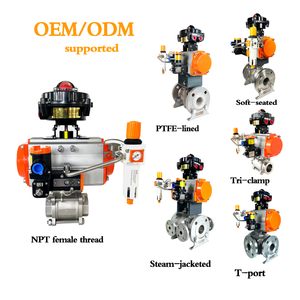 ボールバルブ1/2-8インチWCB/304/316自動空気圧ソフトシート内部スレッド制御ボールバルブ - Product Image 3