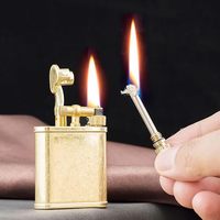 Briquet au kérosène à bras de levage de style antique avec allumette permanente Lighetr