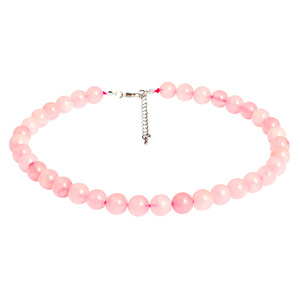 Collana all'Ingrosso in Quarzo Rosa da 8mm <span class=keywords><strong>per</strong></span> Donne, Gioiello Portafortuna alla Moda, Regalo, Collana Regolabile con Perle di Pietra Naturale - Product Image 5