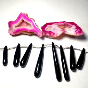 <b>Onyx</b> <b>Black</b> Teardrop Shape 8mm Natural Quality Stone Beads for Jewelry Wholesale Price Per Strand for Necklaces/<b>Bracelets</b> - Product Image 2