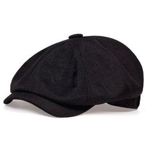 Wholesale Vintage <b>Flat</b> <b>Cap</b> Hat 8 Panel Newsboy <b>Cap</b> Summer Breathable Linen Newsboy <b>Cap</b> <b>Men</b> - Product Image 6