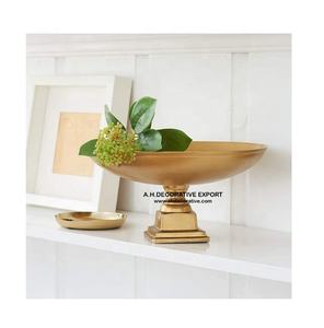 Tazón de Pedestal de Metal antiguo dorado para frutas y mesa, decoración para restaurante, cuenco para servir ensaladas - Product Image 1