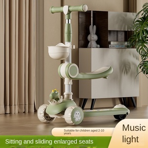 Ventes chaudes Trottinette pour enfants de 2 <span class=keywords><strong>à</strong></span> 12 ans avec lumières Trottinette pour bébé Trottinette réglable en hauteur et pliable pour enfants - Product Image 4