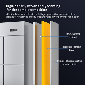 Energy-Saving Stainless Steel Reach-In Refrigerator Four Doors Freecooling Compatible Auto Defrost Eco Mode Large Kitchen BC-980 - Product Image 6