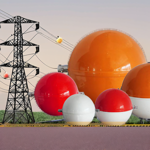 Serat FRP bola peringatan udara 600mm, bahan FRP untuk keamanan udara dan penggunaan kawat atas - Product Image 5