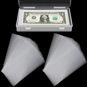 Hot Selling Clear Paper Money Holders for Collectors Plastic Currency Sleeves Holders Money Sleeve for Bills