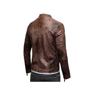 Customizable <b>Brown</b> Sheep Skin <b>Leather</b> Jacket For <b>Men</b> Women Slim-Fit Long-Sleeve Windproof Fashionable Short Cotton Jacket Canvas - Product Image 2