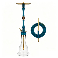 Ensemble de chicha moderne de luxe avec base en verre diamanté, narguilé en acier inoxydable pour bar, salon, café