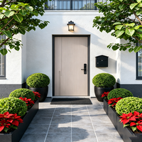 Porte intérieure en bois WPC à panneau plat, finition moderne et minimaliste, étanche, prix de gros pour projets d'appartements et d'hôtels