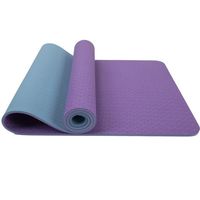 Tapis de yoga réversible double face en TPE antidérapant avec logo personnalisé imprimé, tapis de fitness et de Pilates