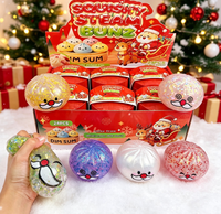 Jouet Squishy de Noël 2026 en forme de boulettes scintillantes, jouet anti-stress et de décompression, Squishies en forme de petits pains vapeur