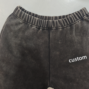 กางเกงวอร์มคาร์โก้ผู้ชายสไตล์ย้อนยุคผ้าคอตตอนทรงหลวมขอบฝอย - Product Image 4