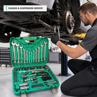 Kit d'outils de réparation automobile 61 pièces le plus vendu, comprenant une douille courte de 1/4 ", une tige d'extension de 1/2 ", une douille pour bougie d'allumage, une clé hexagonale, etc.