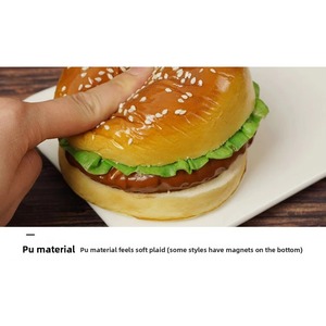 Balle anti-stress souple en PU, modèle de simulation de sandwich, hamburger et hot-dog, pour présentation en cuisine, accessoires alimentaires et décoration de café - Product Image 3