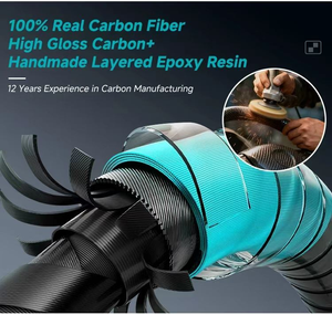 Funda de Cuero de Fibra de Carbono Real para Volante, Diseño Deportivo de Fondo Plano, para <span class=keywords><strong>Jeep</strong></span> <span class=keywords><strong>Renegade</strong></span> Wrangler JL JT Grand Cherokee SRT - Product Image 4