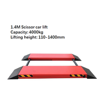 1.2/1.4/1.6m Élévateur Ciseaux Électrique Portable Hydraulique pour Garage Auto avec Position Intermédiaire, Certifié CE, Capacité de Levage 4000kg