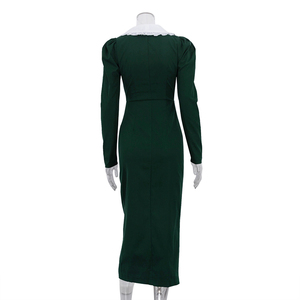 <span class=keywords><strong>Abito</strong></span> da donna elegante <span class=keywords><strong>verde</strong></span> scuro slim fit a vita alta, formale da ufficio, a maniche lunghe, primavera 2026, nuovo modello doppiopetto - Product Image 5
