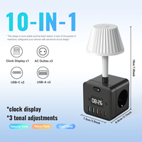 Multiprise avec 5 ports USB et lumière chaude/froide, prise européenne, pour hôtel, chambre, vente en gros, modèle personnalisé B2B, service OEM