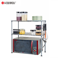 Étagère de rangement de table en métal thermolaqué à 2 niveaux de qualité supérieure pour micro-ondes domestique
