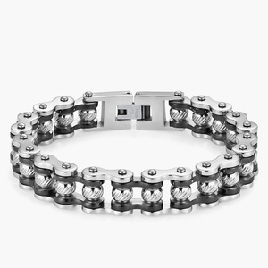 Pulsera de Cadena de Bicicleta Moderna, Estilo Punk Rock Motero, de Acero Inoxidable, Joyería para Hombre - Product Image 4