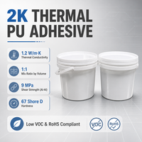 Adhésif polyuréthane thermique conducteur bicomposant 1,2 W/mK, rapport 1:1, colle PU pour batterie de véhicule électrique, métal automobile, ABS