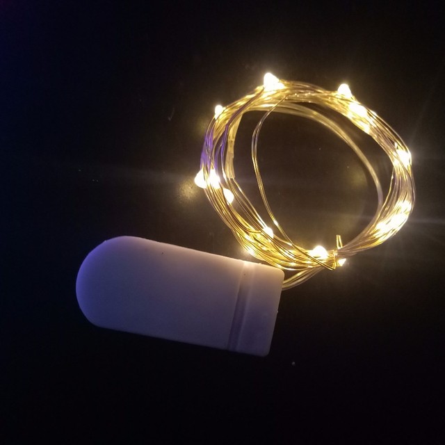 Christmas LED Fairy String Lights Button Battery Operated 3M IP44 Rated 2700K Warm White Outdoor Mini Copper Wire Lights