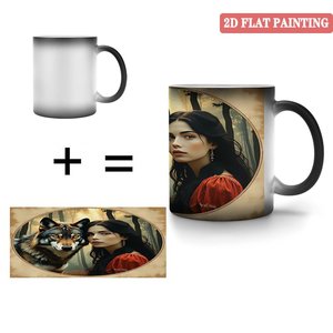 <b>Ceramic</b> Magic Mug 11oz Frosted Black Heat Activated Color Changing Drinking <b>Cup</b> - Product Image 4