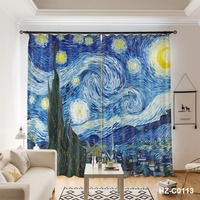 Rideaux Modernes Translucides en Polyester à Imprimé Numérique 3D, Motif Paysage Abstrait de Luxe pour Salon, Rideaux de Fenêtre Personnalisés pour la Maison