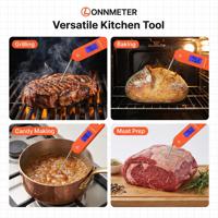 Thermomètre alimentaire numérique magnétique pliable, étanche IP67, sonde 304, lecture instantanée pour la cuisson, le barbecue, la viande