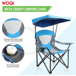 เก้าอี้พับกลางแจ้ง Woqi โครงอะลูมิเนียม ผ้าคลุมสีฟ้าอ๊อกซ์ฟอร์ด สำหรับตกปลา ตั้งแคมป์ พกพาสะดวก - Product Image 5