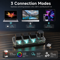 Keypad Makro Nirkabel 3 Tombol 1 Kenop 2.4G Keyboard Mekanik yang Dapat Diprogram Kenop Volume RGB untuk PC Kantor Pengeditan Video